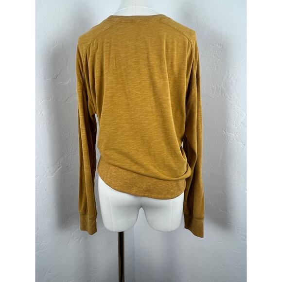 SUNDAY FUNDAY Long-Sleeve Mustard Yellow T-Shirt (Womens: Medium) - Picture 6 of 11